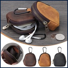 1pcs Genuine leather Coin Purse Retro Small Zipper Pouch for Coins Earphones
