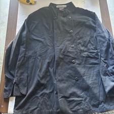 RED KAP Black Chef Coat Buttons Great Condition Appears Unused LARGE