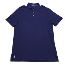 Polo Ralph Lauren Lisle Polo Shirt Mens Small Blue Cotton Short Sleeve Pocket