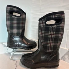 Bogs Solid Classic Kids Size US 11-Euro 27 Plaid Rubber Winter Boots -30 degree