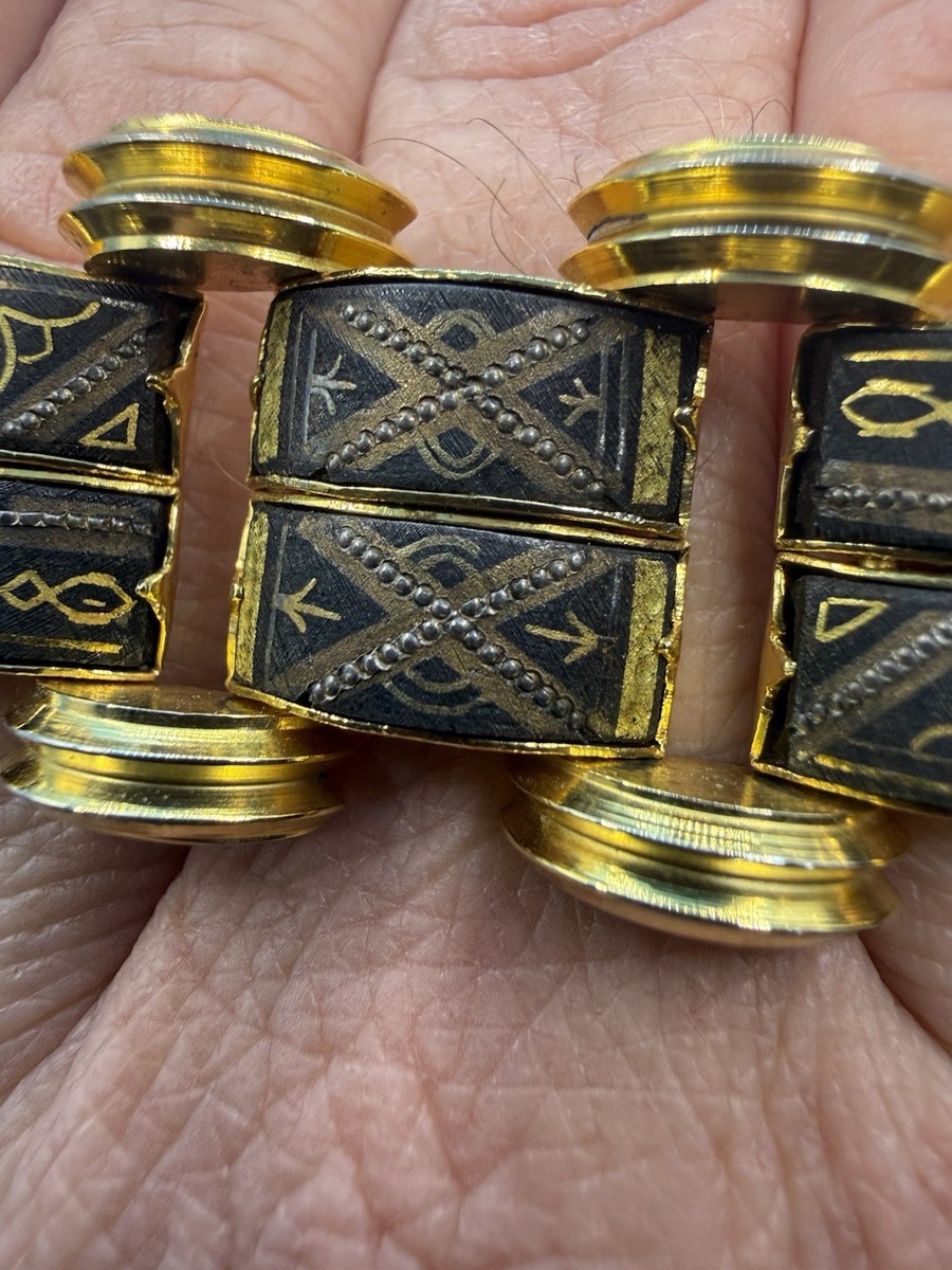 Vintage Estate Damascene Chunky Bracelet View 3