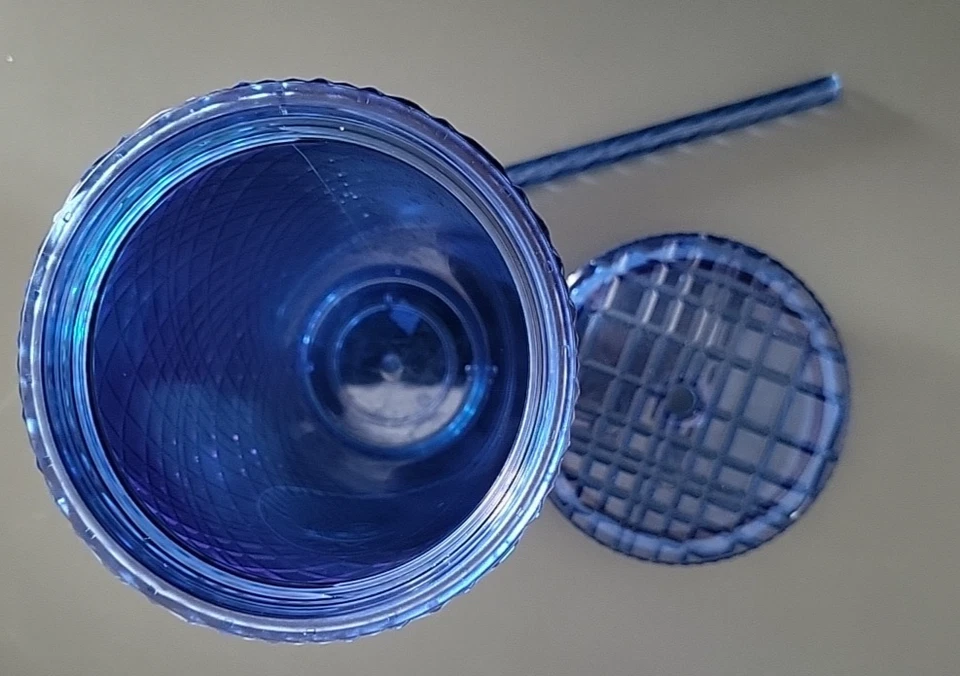 Праздничный стакан Starbucks Blue Jeweled Prism Cold Cup 16 унций с соломой - Изображение 3 из 3