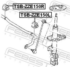 Für FEBEST TSB-ZZE150R FRONT STABILIZER BAR BUSH RIGHT D21.2
