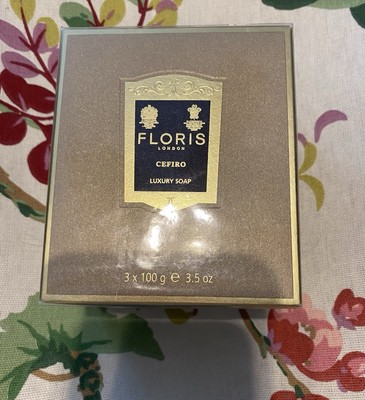 Floris London Cefiro Luxury Soap Set of 3- 3.5oz each Sealed in box RARE