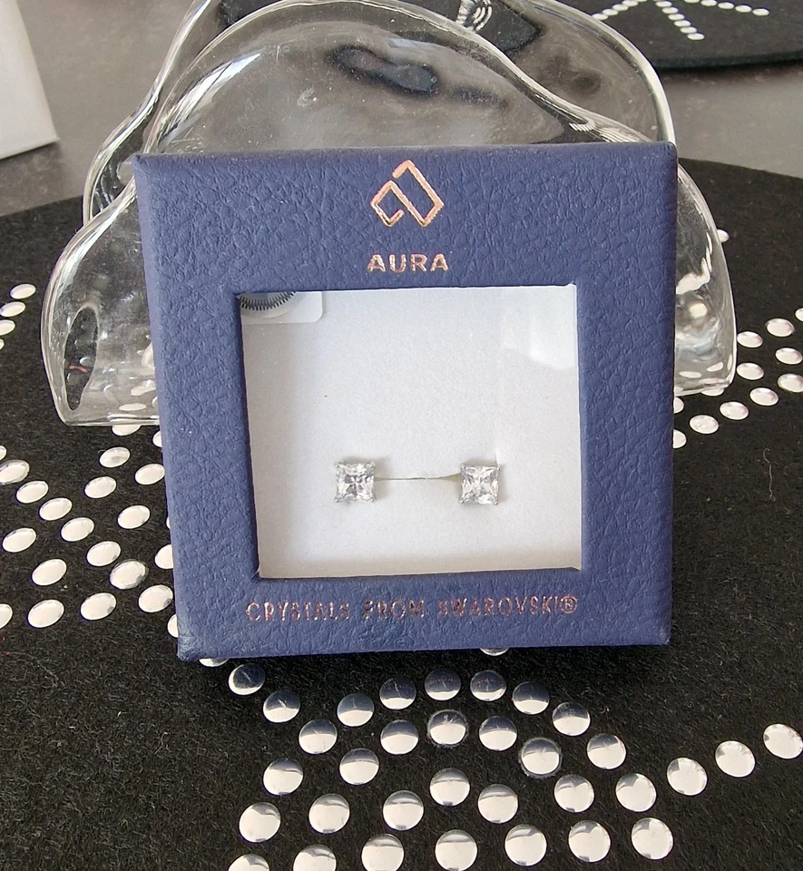 Ohrringe 5-teilig, Swarovski Stecker, Hänger Modeschmuck Silber und vergoldet - Bild 2 von 4