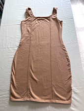 Wild Fable Beige Solid Bodycon Square Neck Knit Stretch Short Dress Sz M