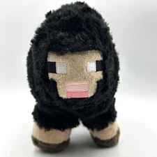 Minecraft Black Sheep Plush 10in Soft Cuddly Pixelate Embroidery Face Video Game