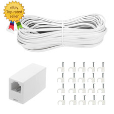 50 Feet Long Telephone Extension Cord Phone Cable Line Wire, with Standard RJ11
