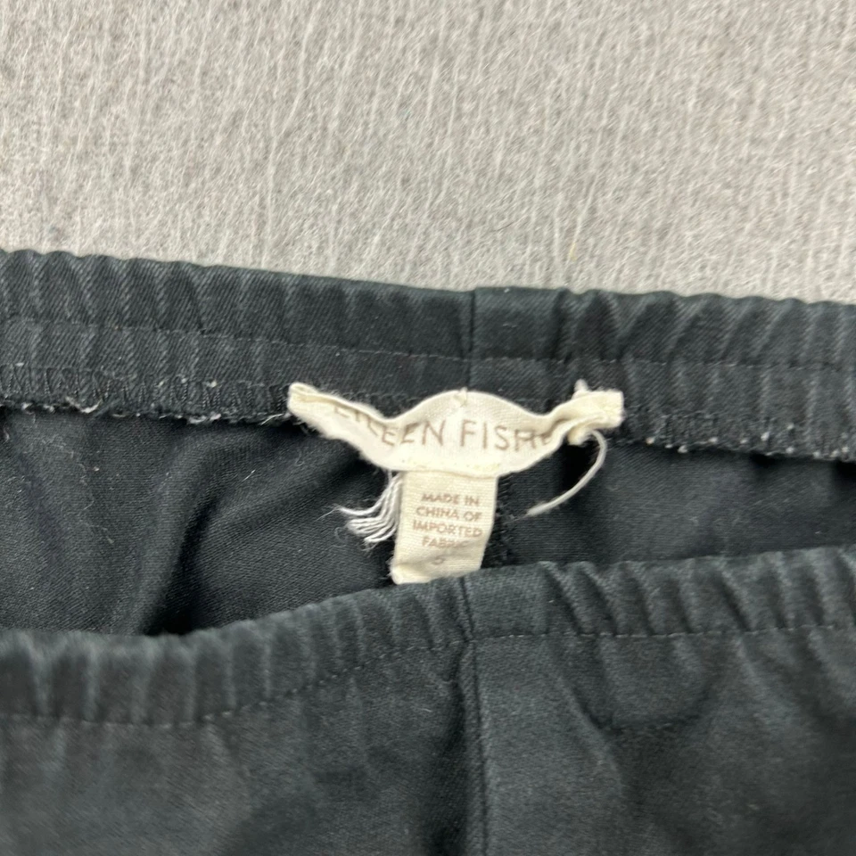 Eileen Fisher Pants Womens XS Black Organic Cotton Flat Front Pull On Pant - Imagem 2 de 4