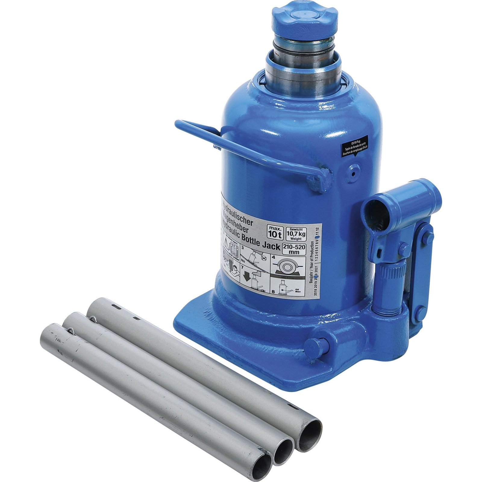 Cric bouteille 10T double vérin BGS Technic : l'excellence de la haute levée