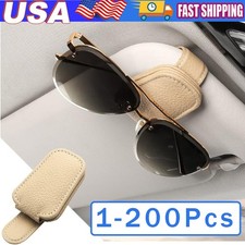 Magnetic Leather Sunglasses Holder For Car Sun Visor Eyeglass Hanger Clip Lot