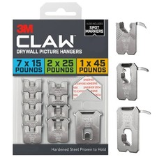 Drywall Picture Hanger Kit, Variety Pack with Spot Markers, Holds Up To 45 lbs