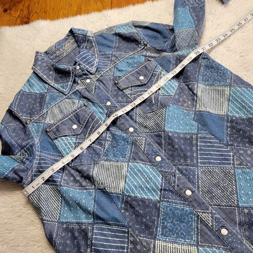 Double D Ranch Scrap Bag Workshirt Women's Medium Pearl Snap Shirt Long Sleeve - Picture 9 of 10