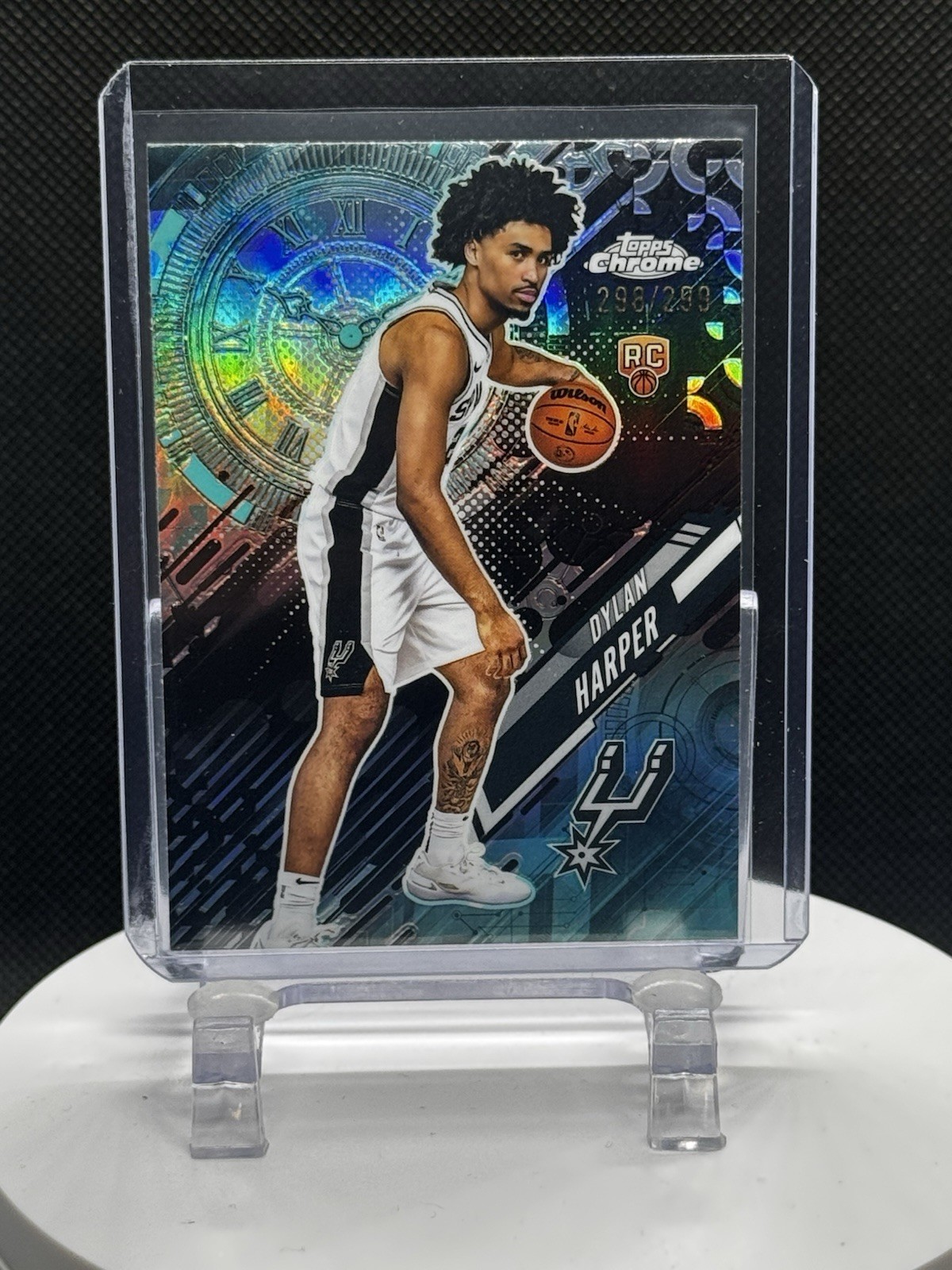 Dylan Harper 2025 Topps Chrome Go Time GT-17 Teal Refractor 298/299 SP RC