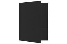 LUXPaper 9" x 12" Presentation Folders Two Pocket Midnight Black 100lb. Cover