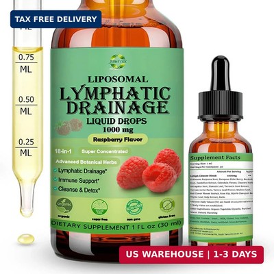 Lymphatic Drainage Drops, 18-in-1 Herbal Lymph System Support w. Echinacea Elder