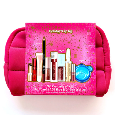 Sephora Favorites 10 PIECE LIP VALUE KIT  Holiday Bag ~ New, Sealed