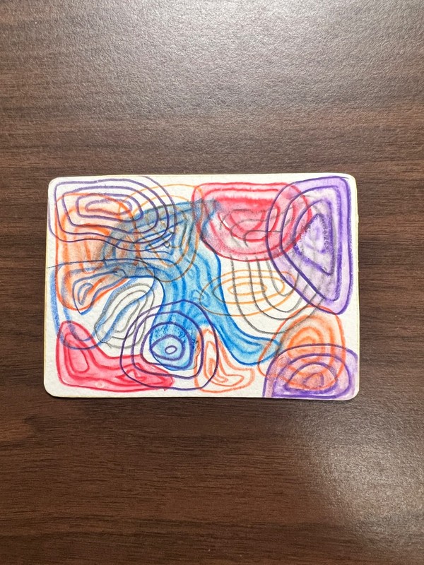 ACEO “Ripple” by Cady Fontana 2.5X3.5 ATC original WATERCOLOR  abstract painting