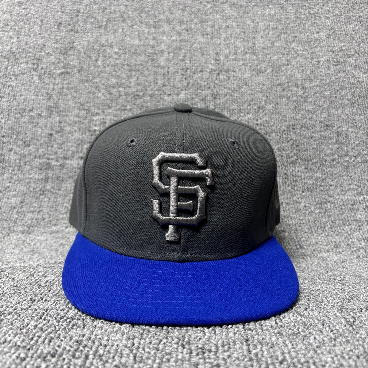 New Era 59FIFTY SF Giants Pop Tonal Fitted Hat Black Royal Blue Size 8