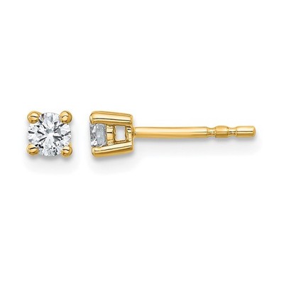 14K Gelbgold 1/4 Kt runder im Labor gezüchteter Diamant VS+ F+ Solitär Ohrstecker