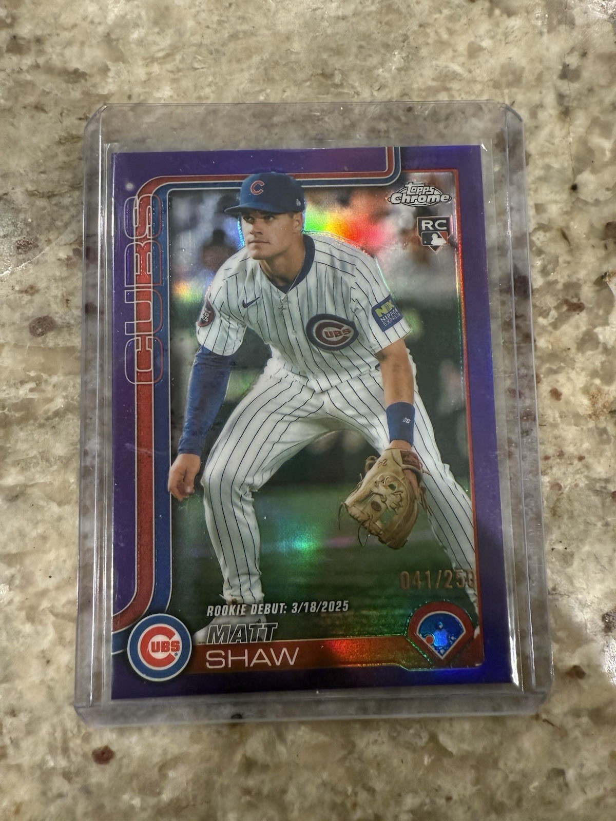 2025 Topps Chrome - Matt Shaw #219 Purple Refractor /250 (RC) Rookie Debut