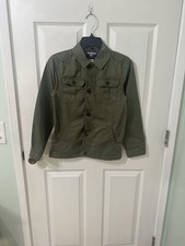 OshKosh B Gosh Military Green Boys Jacket Full Zip And Button Closure, 12