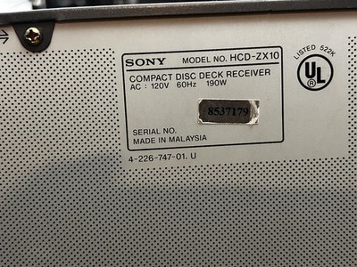 Sony MHC-ZX10 HCD-ZX10 Stereo Receiver System | eBay