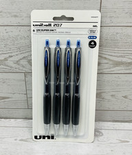 uni-ball 207 Retractable Gel Pens blue ink, 0.7 mm medium point, 4-pack.