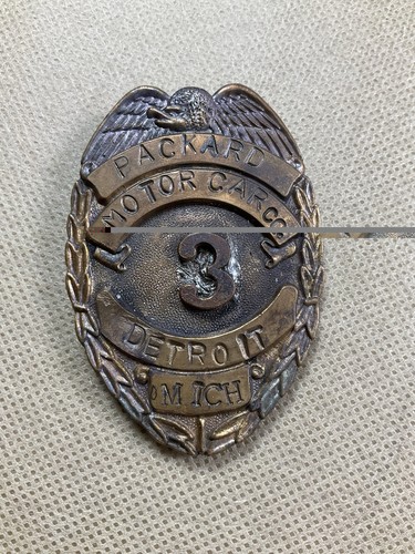 Vintage Packard Motor Cars Detroit Michigan Badge *OBSOLETE*