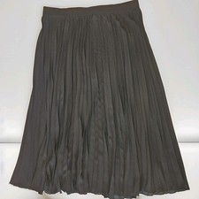 Womens Pleated Sheer Maxi Skirt Sz XL Black Romantic Gypsy Witchy Whimsygoth