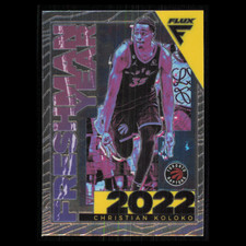 Christian Koloko #16 2022 Panini Flux Freshman Year Toronto Raptors Basketball