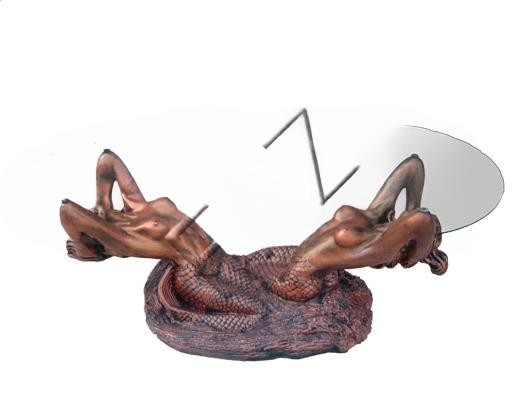 Glastisch Tische Tisch Statue Figur Tisch Beistell Sofa Wohnzimmer Meerjungfrau-image