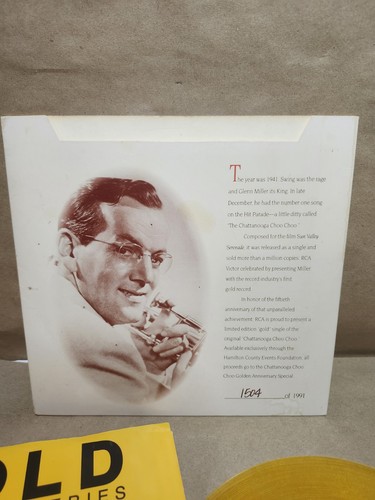 Glenn Miller Limited Edition Gold Record 45 rpm Vinyl 50 Year Anniversary 1991 - Foto 3 di 7