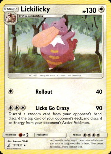 Pokemon Lickilicky SM - Unified Minds 162/236 Light Play LP+ or Better