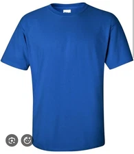 (Set of 2) NEW Gildan Men's Plain Crew Neck T-Shirts Size XL Royal Blue