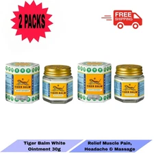 2 x 30g Tiger Balm White Ointment for Headache, Muscle Pain Relief & Massage
