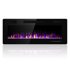Electactic 36 In Electric Fireplace Insert Ultra-Thin - Recessed & Wall-Mounted