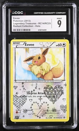 CGC 9 MINT Eevee Legendary Treasures RC14/RC25 Radiant Collection Pokemon Card