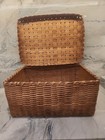 Beautiful 1800s PRIMITIVE Splint Storage Basket Orig Wood Runners - NO RESERVE! — photo 10