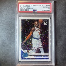 RJ Barrett White Sparkle RC 2019-20 Donruss Optic #178 Knicks PSA 10