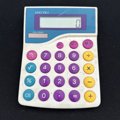 Vintage 1990 s Spectra Bn-800 Solar Powered Calculator Big Buttons