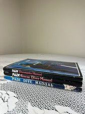 3 LOT VTG Collectible PADI Divemaster Rescue Diver Manual Dive Manual Book Set