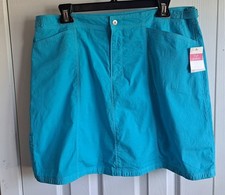 Fresh Produce Cruiser Skort Skirt Women LARGE Aqua Stretch Hiking Camp NWT New
