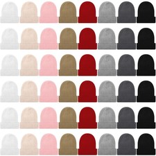 48 Pcs Winter Beanie Hats Bulk for Men Women Beanie Cap for Donation Cozy Kni...
