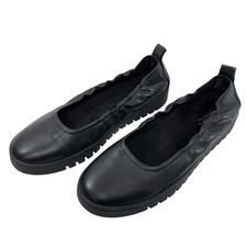Vionic Uptown Ballet Flat Women Size 9 Black Leather Comfort Slip On Shoe