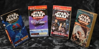 Star Wars NJO Lot (4)   Dark Tide I II, Agents of Chaos I, Force Heretic I   EU