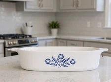 Corning Ware Blue Cornflower A-10-B 10" Casserole Dish 2.5 Liter Bake Cook Vtg