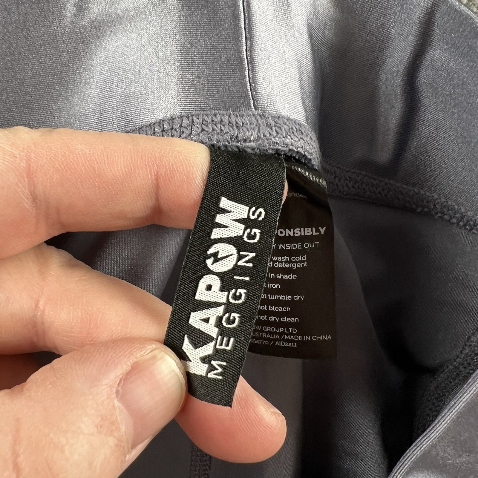 Kapow Leggings Mens XXL Silver Meggings Stretch 2XL Zip Pocket