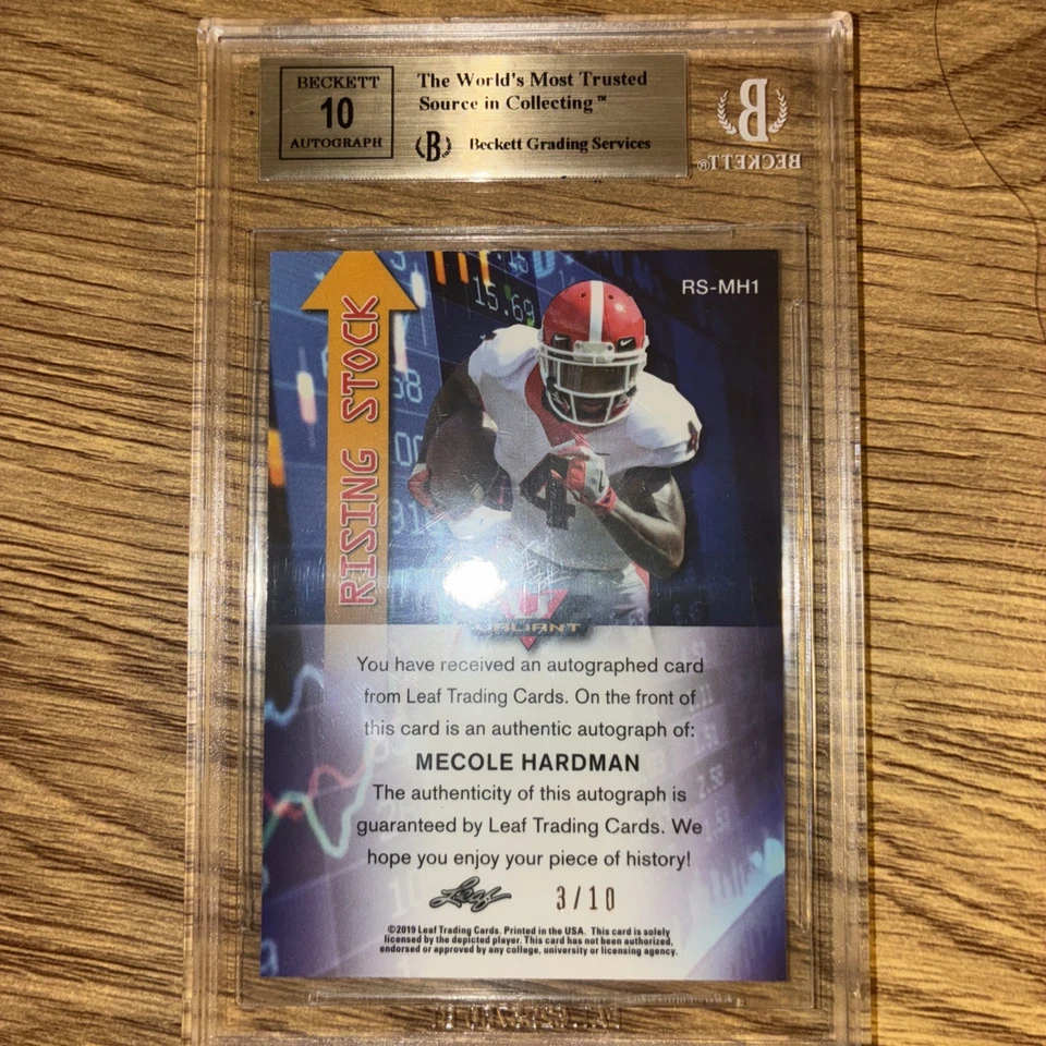 mecole hardman auto 2019 Leaf Valiant graded  9.5 Rising Stock Yellow #rsmh1   - Image 2 of 4