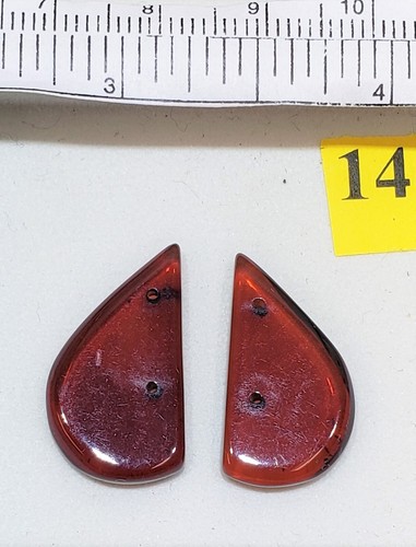Designer! Vintage Era Cherry Baltic Amber beads divider 12 to 20 mm lot of 2 pcs - Picture 4 of 8